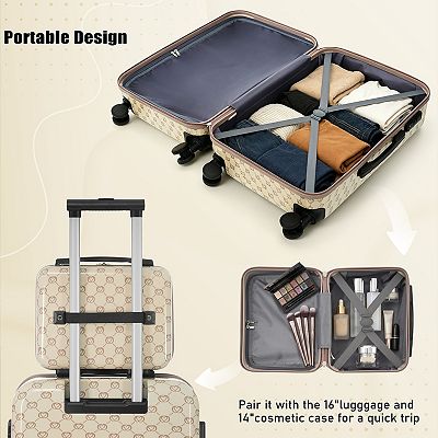 Pnronnc 5-Piece ABS Hardside Luggage Set with TSA Lock Spinner