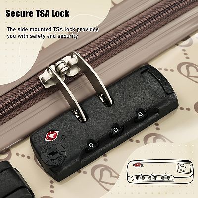 Pnronnc 5-Piece ABS Hardside Luggage Set with TSA Lock Spinner