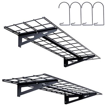 Heavy Duty Wall Mounted Garage Storage Shelves for Shop Shed and Garage Organization