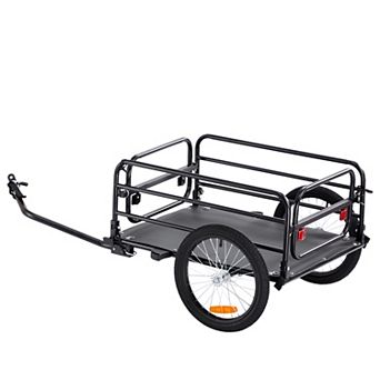 Bike Cargo Trailer 160 lbs Load Capacity HeavyDuty Bicycle Wagon Cart Foldable Compact Storage