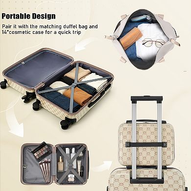 Pnronnc 6-Piece ABS Hardside Luggage Set with TSA Lock Spinner Wheels and Expandable Duffel Bag