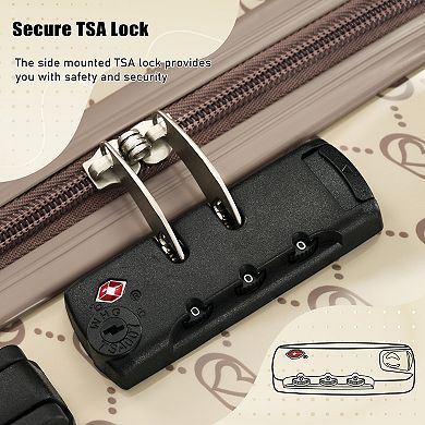 Pnronnc 6-Piece ABS Hardside Luggage Set with TSA Lock Spinner Wheels and Expandable Duffel Bag
