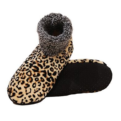 Women Leopard Print Winter Floor Crew Soft Socks