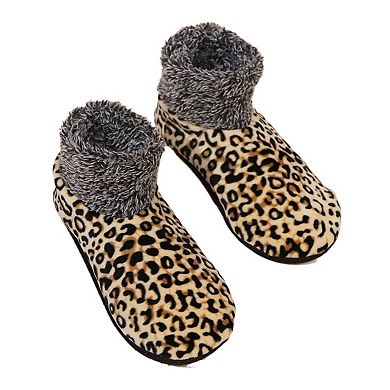 Women Leopard Print Winter Floor Crew Soft Socks