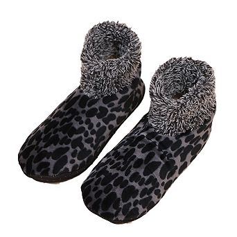 Women Leopard Print Winter Floor Crew Soft Socks