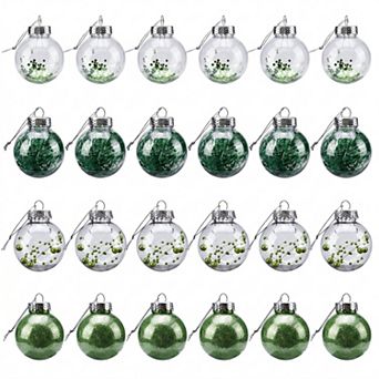 24 Pack Festive Hanging Baubles, Shatterproof Plastic Decorative Balls