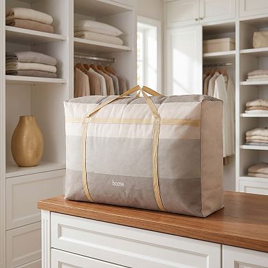 Non woven Storage Bag, 200L Extra Large Rivet Fixed Strap Duffel for Bedding Moving Packing