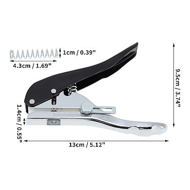 1Pc Hole Punch Single Hole Paper Punch, Portable Hand-Held 0.2",V Shape Black