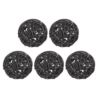 5 pc Wicker Rattan Balls, 3" Rattan Decorative Balls Vase Filler for Party Centerpiece Home Decor