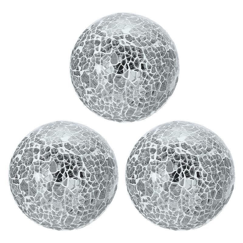 3Pcs Decorative Glass Balls, 3.15 Inch Orbs Centerpiece Balls Mosaic ...