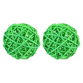 2 pc Wicker Rattan Balls, 3" Rattan Decorative Balls Vase Filler for Party Centerpiece Home Decor