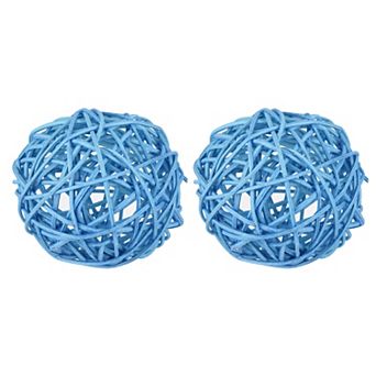 2 pc Wicker Rattan Balls, 3" Rattan Decorative Balls Vase Filler for Party Centerpiece Home Decor