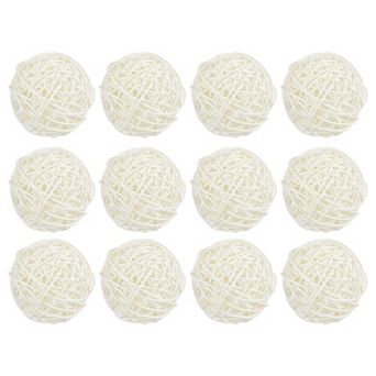 12 pc Wicker Rattan Balls, 3" Rattan Decorative Balls Vase Filler for Party Centerpiece Home Decor