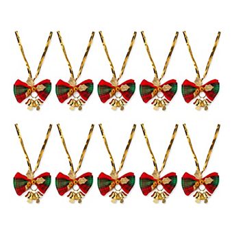 Christmas Craft Bells-10 Pack Small Decor Hanging Bells,Gift Wrapping Tree Ornaments Craft Supplies