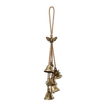 Decorate Bells Rustic Iron Hanging Decorative Bells with Rope, Negative Wind Chimes Witchy Decor