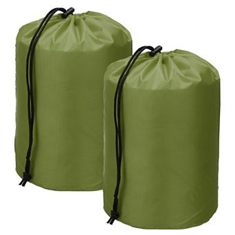 2 pc Drawstring Bag with Toggle, Portable Waterproof Drawstring Storage Bags for Outdoor & Travel