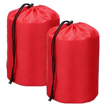 2 pc Drawstring Bag with Toggle, Portable Waterproof Drawstring Storage Bags for Outdoor & Travel