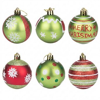 Handpainted Christmas Balls 6 Pack Painted Sphere Orbs, Holiday Tree Hanging Ornaments Baubles