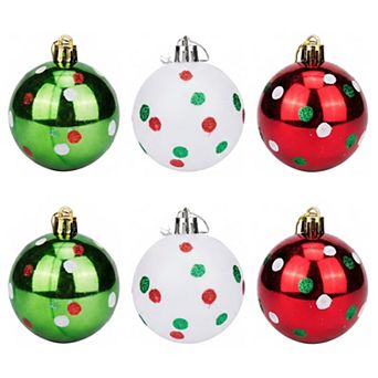 Handpainted Christmas Balls 6 Pack Painted Sphere Orbs, Holiday Tree Hanging Ornaments Baubles