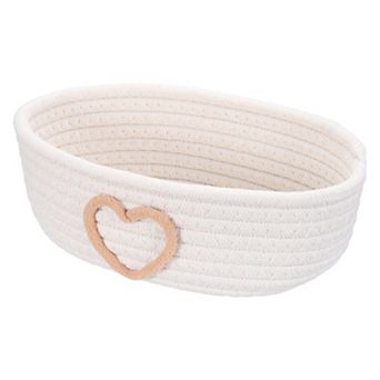 Rectangular Rope Basket, Small Woven Baskets for Organizing for Shelf Storage Home Bedroom Decor