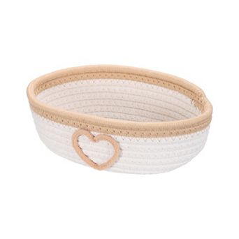 Rectangular Rope Basket, Small Woven Baskets for Organizing for Shelf Storage Home Bedroom Decor
