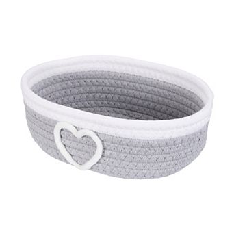 Rectangular Rope Basket, Small Woven Baskets for Organizing for Shelf Storage Home Bedroom Decor