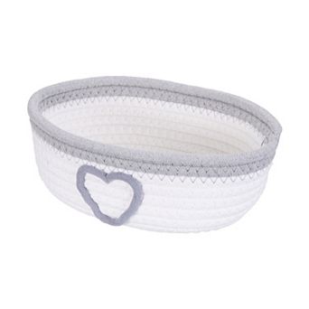 Rectangular Rope Basket, Small Woven Baskets for Organizing for Shelf Storage Home Bedroom Decor