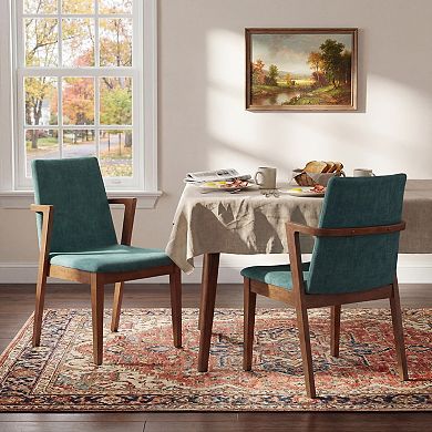 KWPZQEB Dining Chairs Set of 2, Fabric Upholstered Armchairs for Kitchen, Dining Room