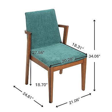 KWPZQEB Dining Chairs Set of 2, Fabric Upholstered Armchairs for Kitchen, Dining Room