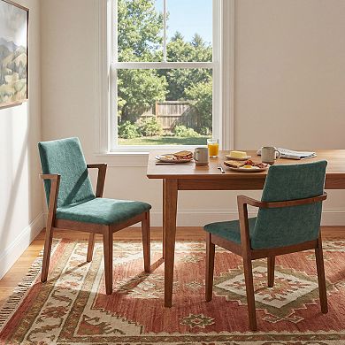 KWPZQEB Dining Chairs Set of 2, Fabric Upholstered Armchairs for Kitchen, Dining Room