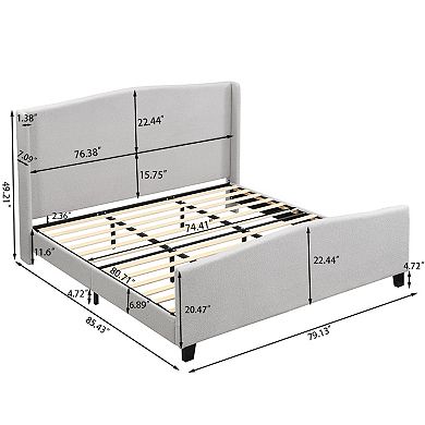 GOODSILO Upholstered Platform Bed Frame with Headboard and Footboard