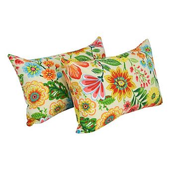 Blazing Needles Rectangular Spun Poly Throw Pillows (Set of 2)