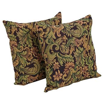 Blazing Needles Tapestry Throw Pillows with Inserts (Set of 2)
