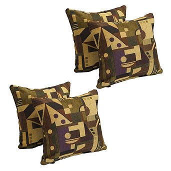 Blazing Needles Tapestry Throw Pillows with Inserts (Set of 4)