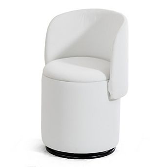 Modern Swivel Ottoman Vanity Chair, 360° Swivel Vanity Stool, with Storage, for Bedroom Living Room