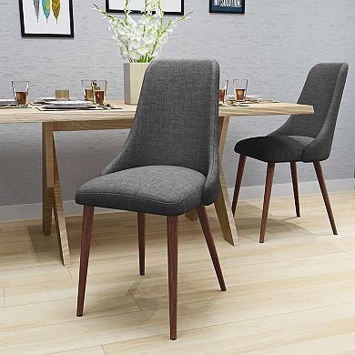 KWPZQEB Modern Fabric Armless Upholstered Dining Chairs Set of 2