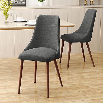KWPZQEB Modern Fabric Armless Upholstered Dining Chairs Set of 2