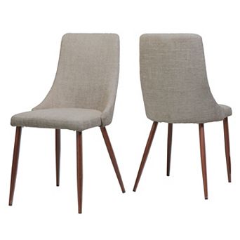 KWPZQEB Modern Fabric Armless Upholstered Dining Chairs Set of 2