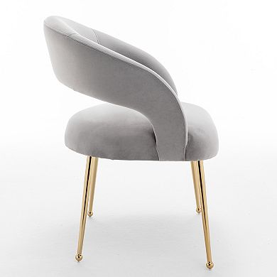SEYNAR Mid Century Modern Velvet Upolstered Open-Back Dining Chairs