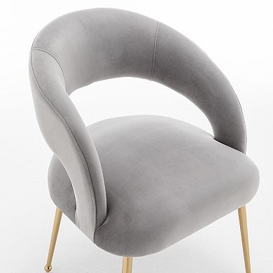 SEYNAR Mid Century Modern Velvet Upolstered Open-Back Dining Chairs