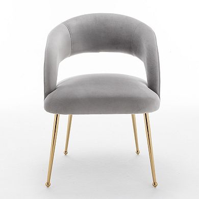 SEYNAR Mid Century Modern Velvet Upolstered Open-Back Dining Chairs
