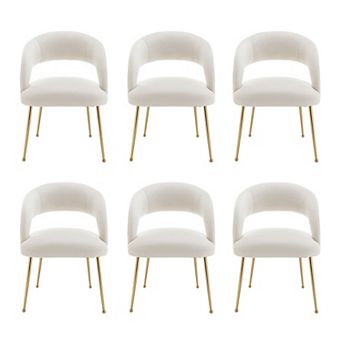 SEYNAR Mid Century Modern Velvet Upolstered Open-Back Dining Chairs