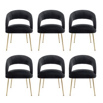 SEYNAR Mid Century Modern Velvet Upolstered Open-Back Dining Chairs