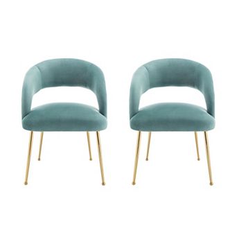 SEYNAR Mid Century Modern Velvet Upolstered Open-Back Dining Chairs