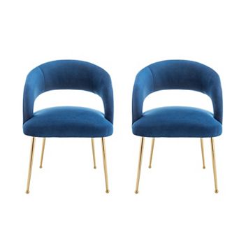 SEYNAR Mid Century Modern Velvet Upolstered Open-Back Dining Chairs