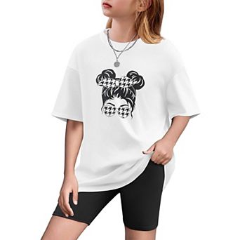 Arshiner Girls Drop Shoulder Tee & Biker Shorts 2 pc Summer Set