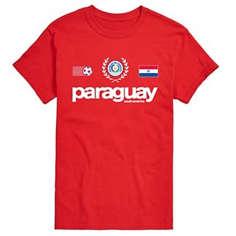 Men's Paraguay Soccer Jersey Short Sleeve Graphic T-Shirt