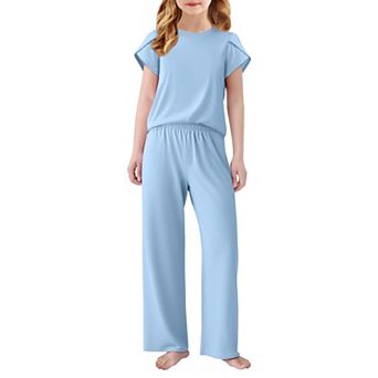 Arshiner Pajamas For Girls Short Sleeve Long Pants Pajamas Cute Soft Sleepwear Lounge Sets