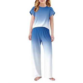 Arshiner Pajamas For Girls Short Sleeve Long Pants Pajamas Cute Soft Sleepwear Lounge Sets