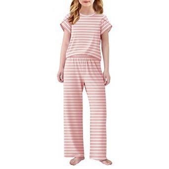 Arshiner Pajamas For Girls Short Sleeve Long Pants Pajamas Cute Soft Sleepwear Lounge Sets